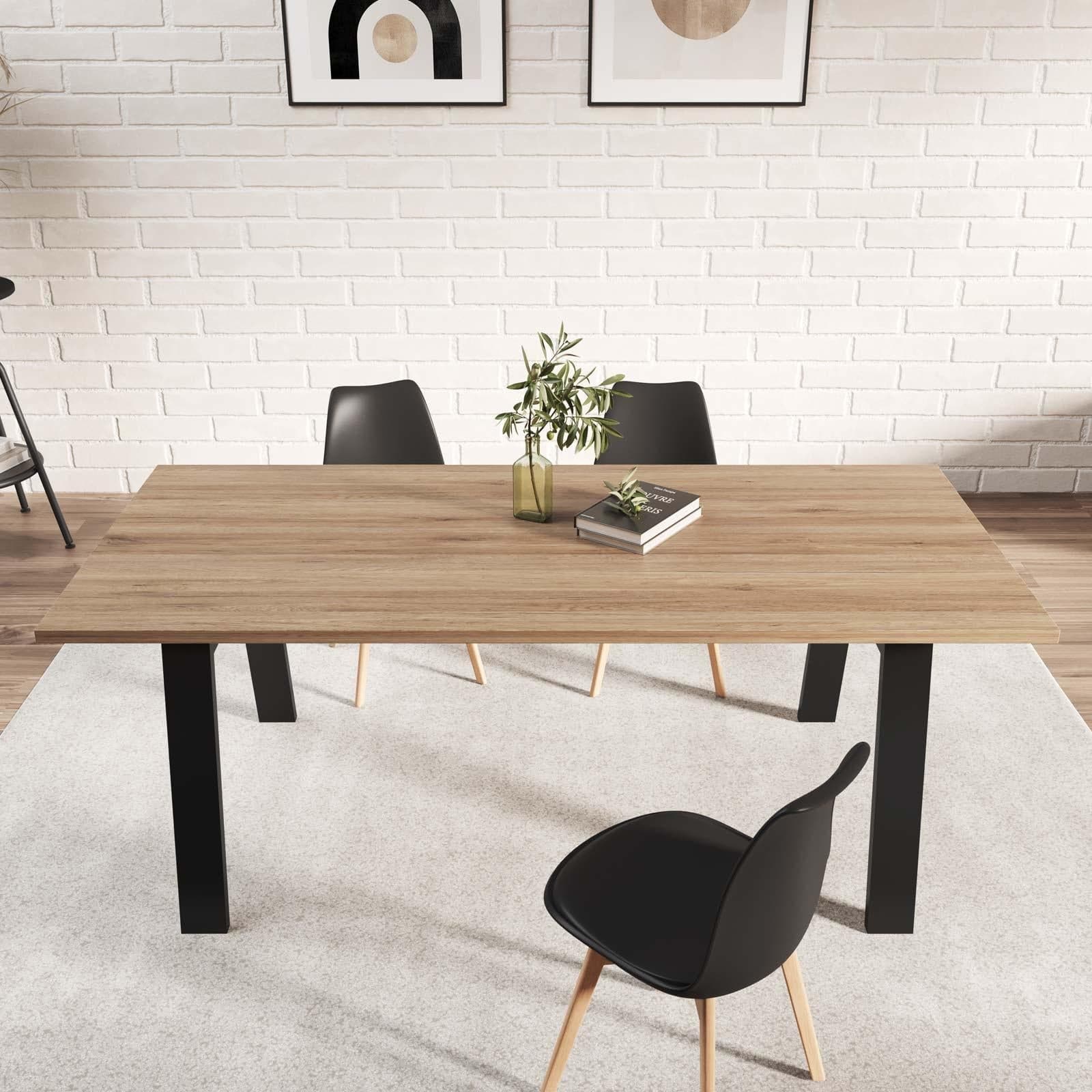 Tavolo moderno in legno "Vitruvia" per interno arredamento cucina e soggiorno 200 x 90 cm in Tavoli da sala da pranzo Decor Space - Altamura, commercioVirtuoso.it