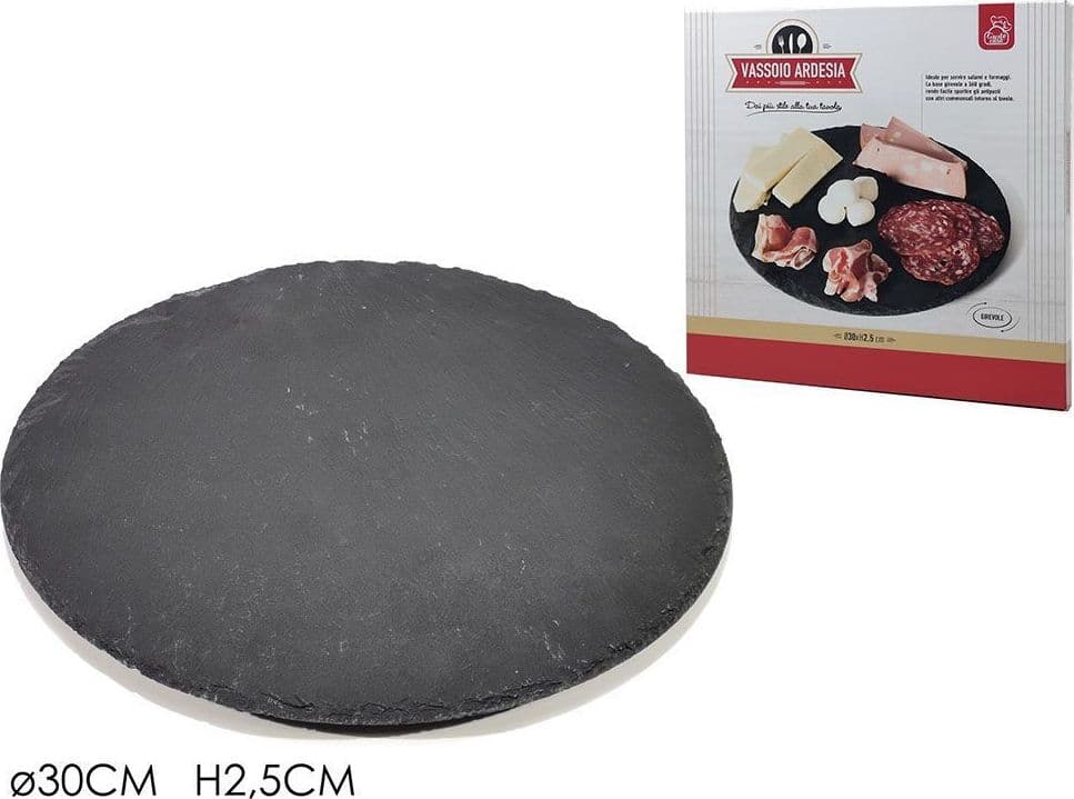 VASSOIO TONDO IN ARDESIA GIREVOLE TAGLIERE NERO Ø30CM PIETRA NATURALE DA SUSHI RISTORANTE in Piatti da portata Trade Shop italia - Napoli, commercioVirtuoso.it