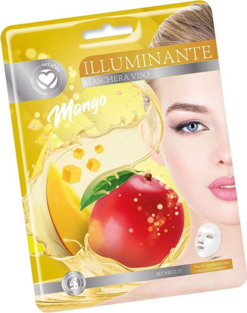 MASCHERA VISO AL MANGO IN TESSUTO ILLUMINTANTE PER CURA DELLA PELLE FACILE APPLICAZIONE - 2