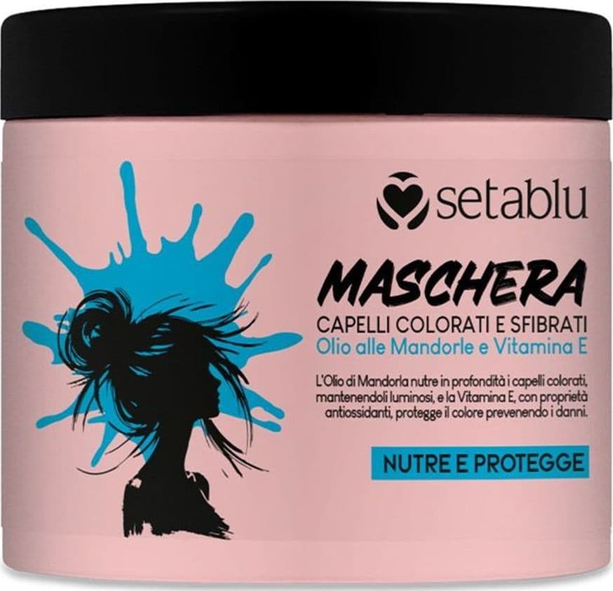 MASCHERA PER CAPELLI COLORATI E SFIBRATI 500ML CON OLIO MANDORLA VITAMINA E NUTRE PROTEGGE - 2