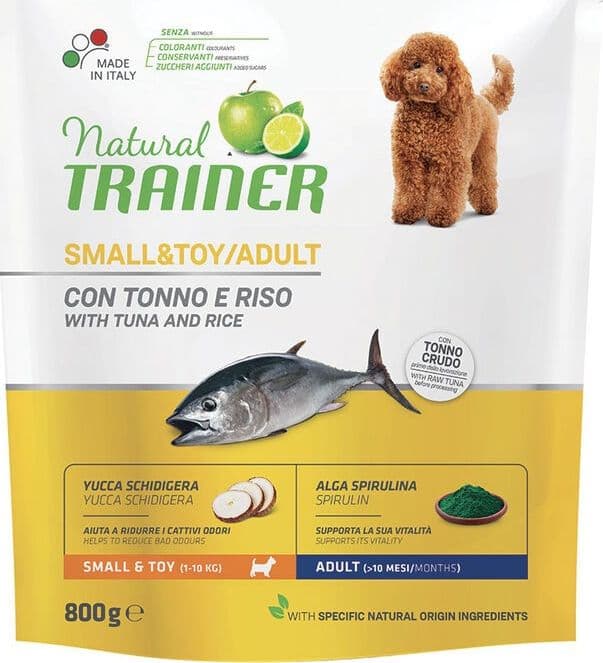 Natural Trainer Mantenimento mangime secco Cani Adult small & toy tonno e riso in Secco 101 Market - Poggibonsi, commercioVirtuoso.it