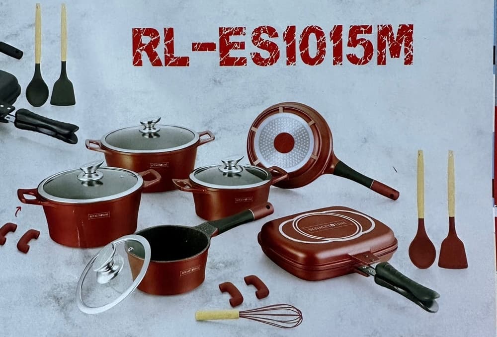 SET BATTERIA DI PENTOLE PADELLE CUCINA DA 15PZ PROFESSIONALE IN PIETRA LAVICA ANTIADERENTE in Set di padelle Trade Shop italia - Napoli, commercioVirtuoso.it