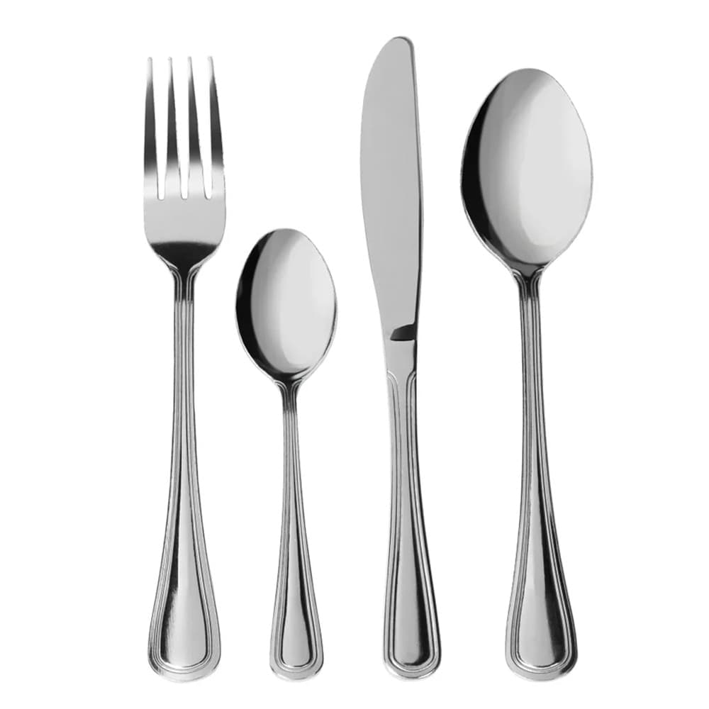 SET SERVIZIO DI POSATE 24PZ IN ACCIAIO INOX CUCINA COLTELLI FORCHETTE DESIGN MODERNO LUCIDO