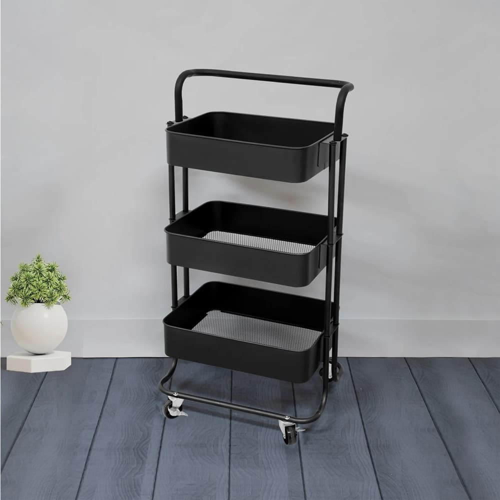 CARRELLO MULTIUSO IN METALLO A 3 RIPIANI 4 RUOTE PIROETTANTI CON BLOCCAGGIO PORTAOGGETTI in Carrelli porta oggetti Trade Shop italia - Napoli, commercioVirtuoso.it