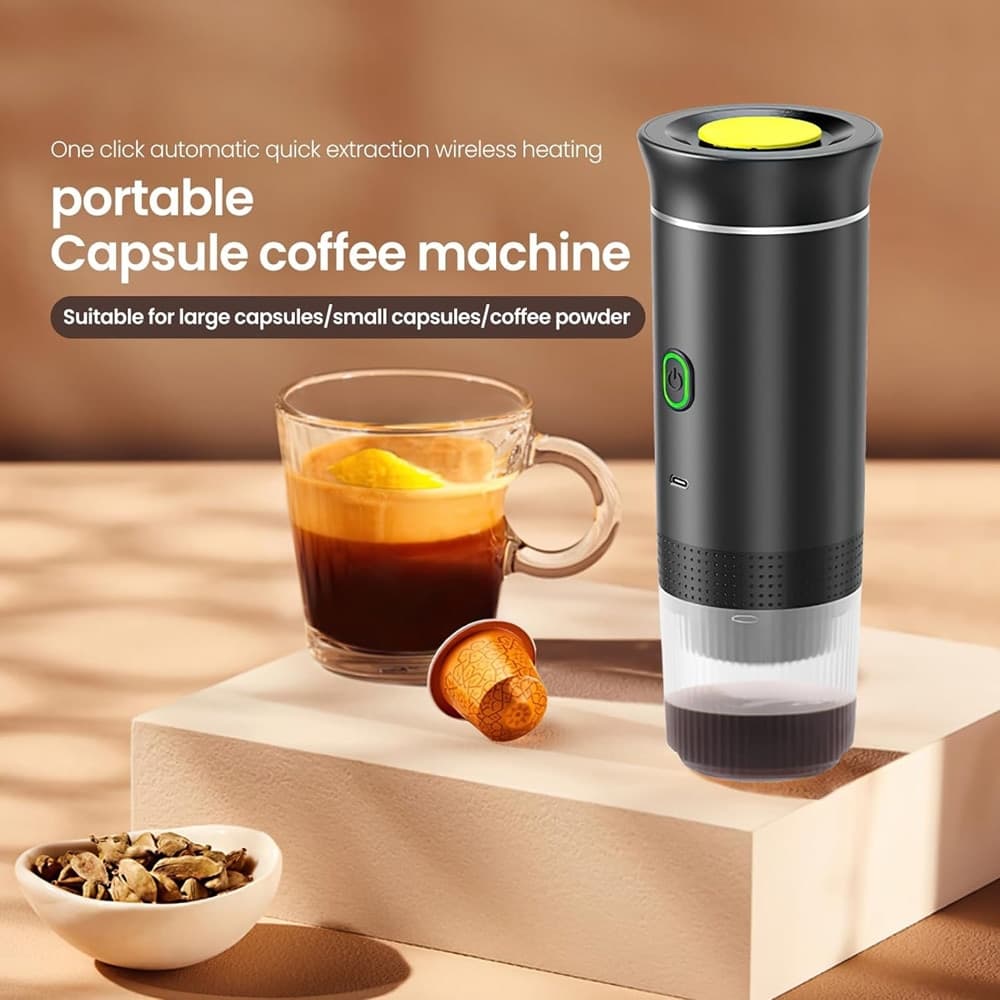 MACCHINA PER CAFFÈ ESPRESSO CAPSULE ELETTRICA PORTATILE 3IN1 RICARICABILE UFFICIO VIAGGI in Macchine da caffè tazza singola Trade Shop italia - Napoli, commercioVirtuoso.it