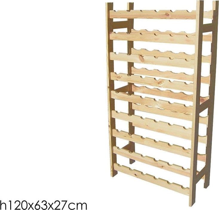 CANTINETTA PORTABOTTIGLIE VINO IN LEGNO DI PINO NATURALE 54 POSTI 9 RIPIANI H120X63X27CM in Porta bottiglie da vino Trade Shop italia - Napoli, commercioVirtuoso.it