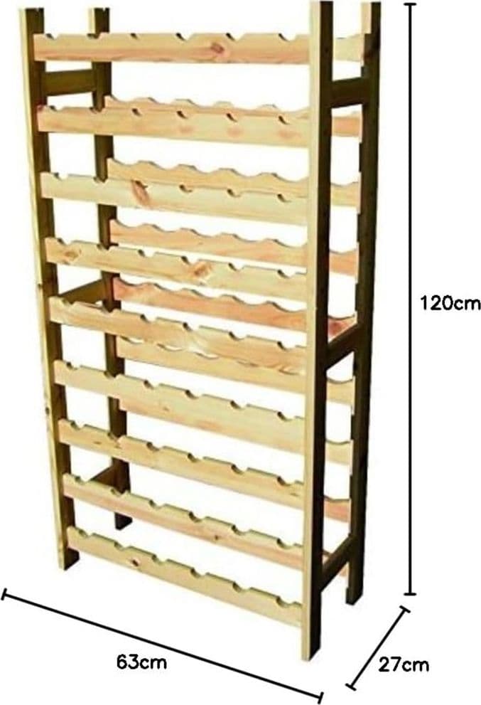 CANTINETTA PORTABOTTIGLIE VINO IN LEGNO DI PINO NATURALE 54 POSTI 9 RIPIANI H120X63X27CM in Porta bottiglie da vino Trade Shop italia - Napoli, commercioVirtuoso.it