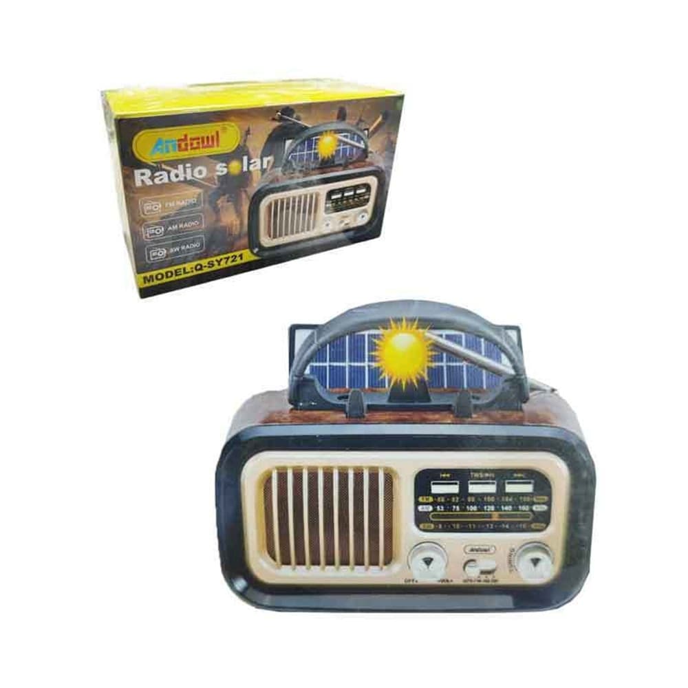 RADIO DA TAVOLO CON PANNELLO SOLARE PORTATILE STILE VINTAGE RETRÒ BANDE AM FM SW Q-SY721 in Radio da collezionismo Trade Shop italia - Napoli, commercioVirtuoso.it
