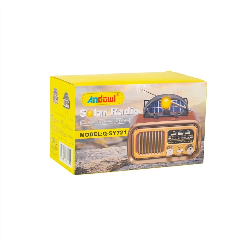 RADIO DA TAVOLO CON PANNELLO SOLARE PORTATILE STILE VINTAGE RETRÒ BANDE AM FM SW Q-SY721 in Radio da collezionismo Trade Shop italia - Napoli, commercioVirtuoso.it
