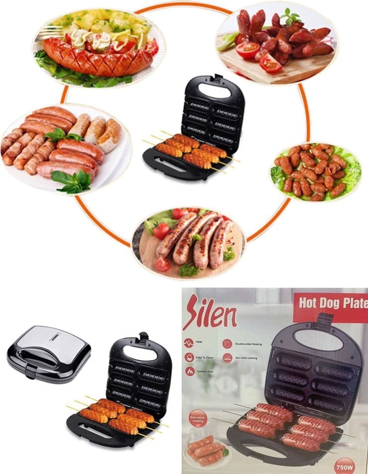 PIASTRA ELETTRICA ANTIADERENTE MULTIFUNZIONE 750W CALORE UNIFORME PER CORN DOG HOT DOG in Bistecchiere Trade Shop italia - Napoli, commercioVirtuoso.it