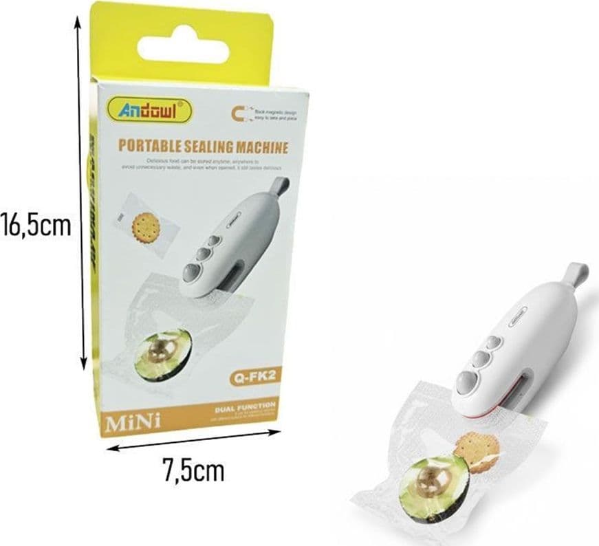 MINI MACCHINA SIGILLATRICE PER SACCHETTI PORTATILE DOPPIA FUNZIONE RICARICABILE Q-FK2 in Macchine sottovuoto per alimenti Trade Shop italia - Napoli, commercioVirtuoso.it