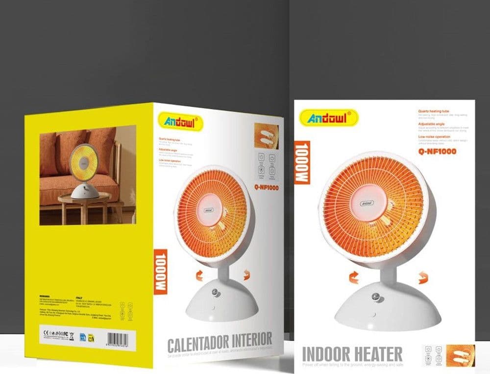 RISCALDATORE AL QUARZO PER INTERNI PORTATILE RICARICABILE REGOLABILE DA TAVOLO 1000W Q-NF1000 in Stufe elettriche Trade Shop italia - Napoli, commercioVirtuoso.it