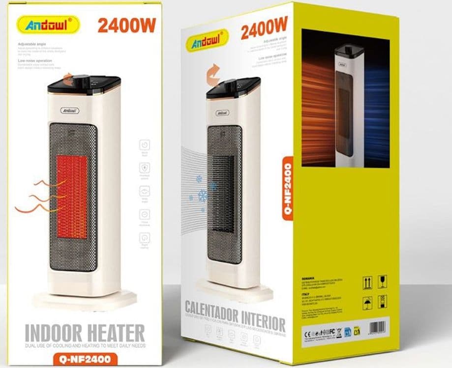 STUFA RISCALDATORE ELETTRICO PORTATILE PER INTERNI OSCILLANTE A TORRE 2400W Q-NF2400 in Stufe elettriche Trade Shop italia - Napoli, commercioVirtuoso.it