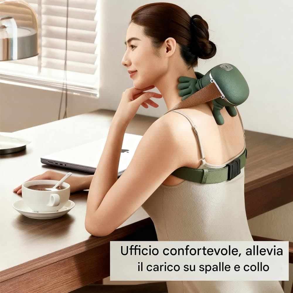 MASSAGGIATORE CERVICALE CON MANINE MASSAGGIO ELETTRICO SHIATSU SCHIENA COLLO SPALLE DOLORE in Massaggiatori cervicali e da collo Trade Shop italia - Napoli, commercioVirtuoso.it