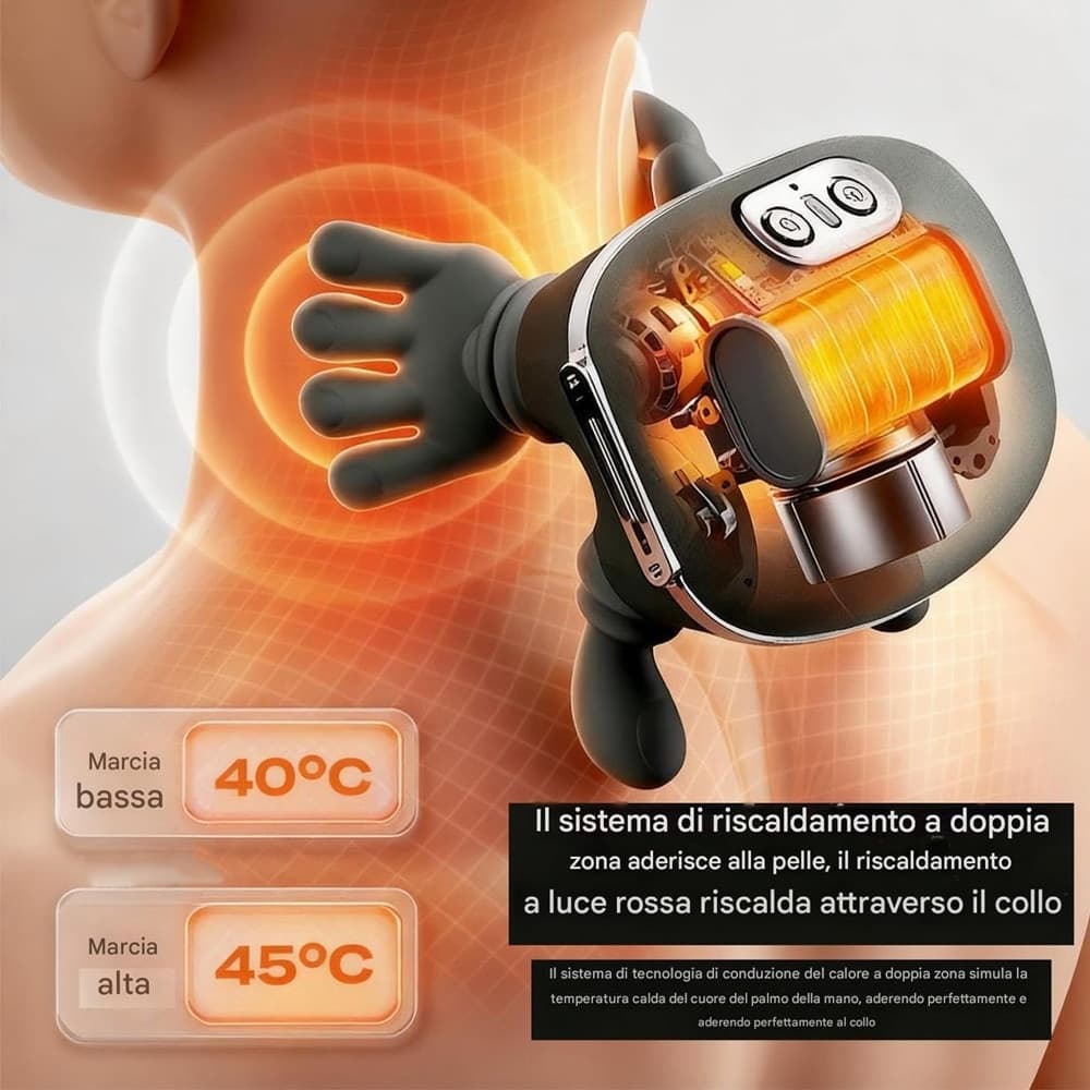 MASSAGGIATORE CERVICALE CON MANINE MASSAGGIO ELETTRICO SHIATSU SCHIENA COLLO SPALLE DOLORE in Massaggiatori cervicali e da collo Trade Shop italia - Napoli, commercioVirtuoso.it