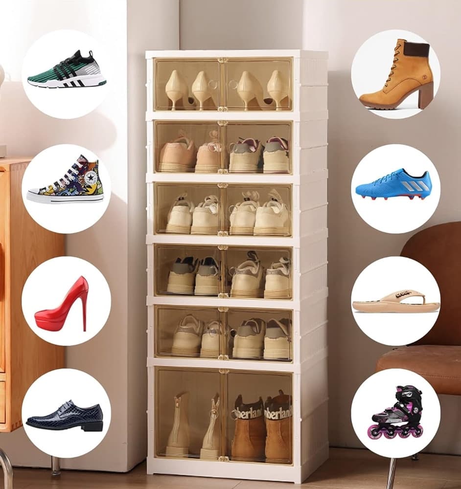 SCARPIERA PIEGHEVOLE PER SCARPE IMPILABILE TRASPARENTE ORGANIZER SENZA INSTALLAZIONE in Scatole per scarpe e stivali Trade Shop italia - Napoli, commercioVirtuoso.it