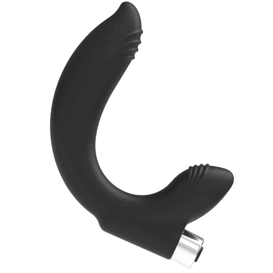 Plug Anale Vibrante Nero Curvo in Silicone Punto P Waterproof vibrazioni 10 X in prodotto Erosdom - Palmi, commercioVirtuoso.it