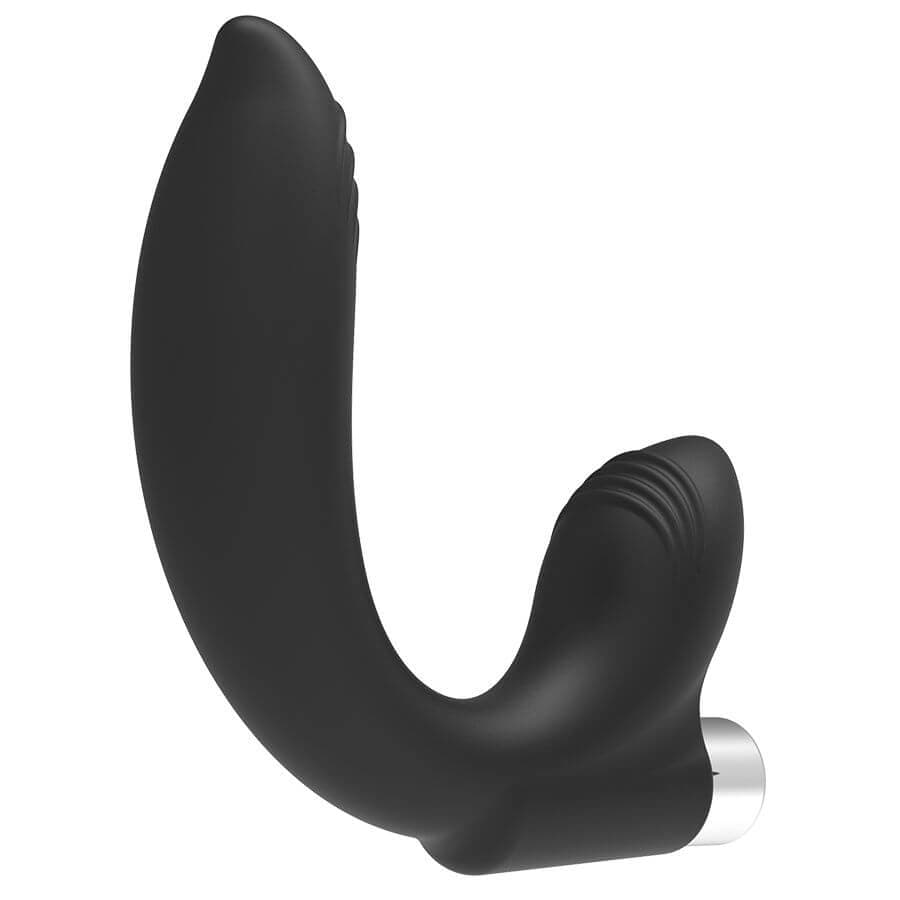 Plug Anale Vibrante Nero Curvo in Silicone Punto P Waterproof vibrazioni 10 X in prodotto Erosdom - Palmi, commercioVirtuoso.it