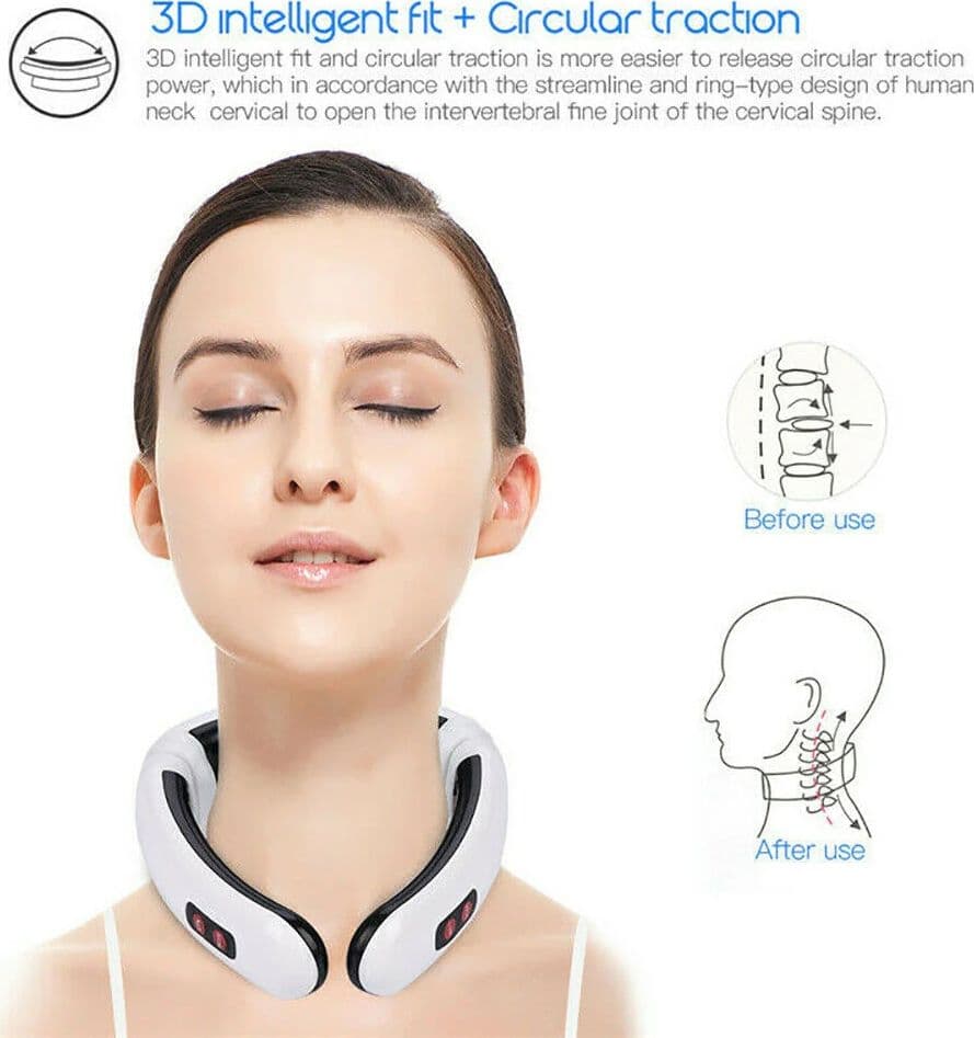 MASSAGGIATORE CON IMPULSI ELETTRICI MULTIFREQUENZA SOLLIEVO DOLORE CERVICALE SCHIENA COLLO in Massaggiatori cervicali e da collo Trade Shop italia - Napoli, commercioVirtuoso.it