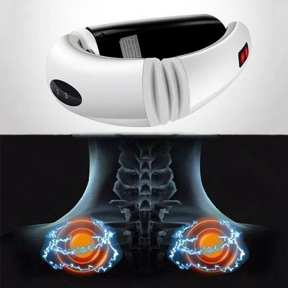 MASSAGGIATORE CON IMPULSI ELETTRICI MULTIFREQUENZA SOLLIEVO DOLORE CERVICALE SCHIENA COLLO in Massaggiatori cervicali e da collo Trade Shop italia - Napoli, commercioVirtuoso.it