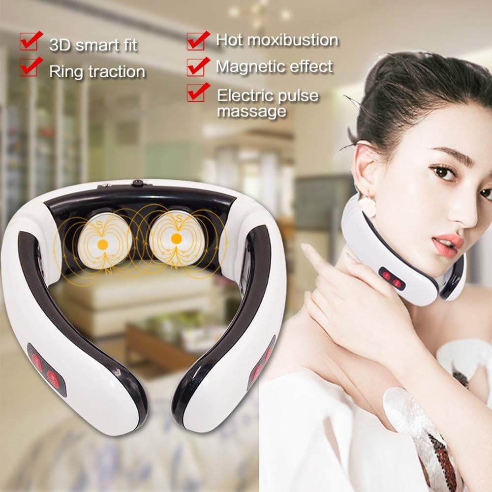 MASSAGGIATORE CON IMPULSI ELETTRICI MULTIFREQUENZA SOLLIEVO DOLORE CERVICALE SCHIENA COLLO in Massaggiatori cervicali e da collo Trade Shop italia - Napoli, commercioVirtuoso.it