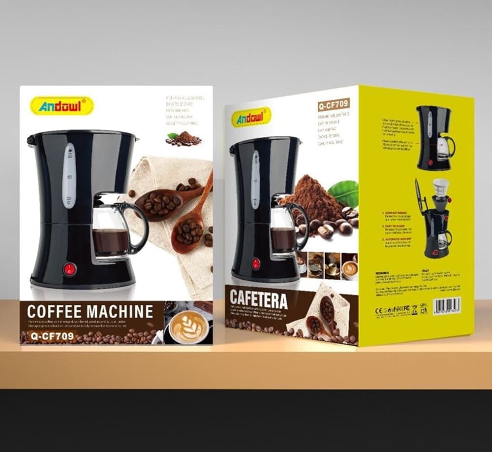 MACCHINA PER CAFFÈ CON FILTRO AD ALTA DENSITÀ BROCCA IN VETRO CAPACITÀ 600 ML Q-CF709 in Macchine da caffè americano Trade Shop italia - Napoli, commercioVirtuoso.it