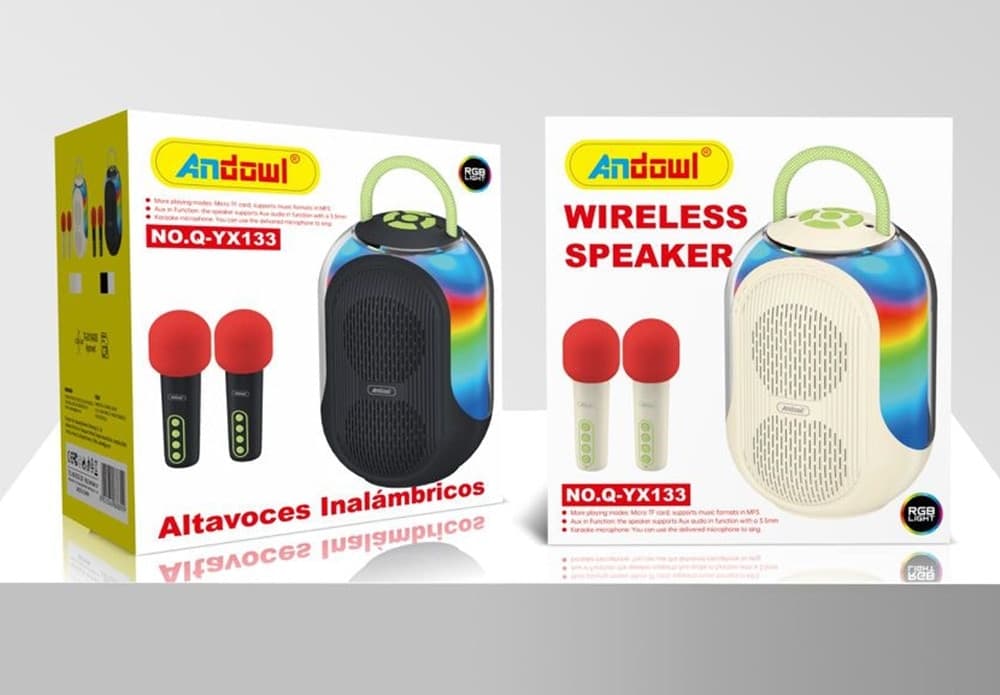 ALTOPARLANTE KARAOKE BLUETOOTH WIRELESS PORTATILE CON MICROFONI EFFETTI LUCE RGB Q-YX133 in Console Karaoke Trade Shop italia - Napoli, commercioVirtuoso.it
