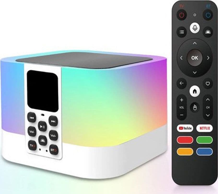TV BOX 8K ULTRA HD ALTOPARLANTE BLUETOOTH ANDROID 15 WIFI 6 ILLUMINAZIONE RGB TV6 MATE - 10
