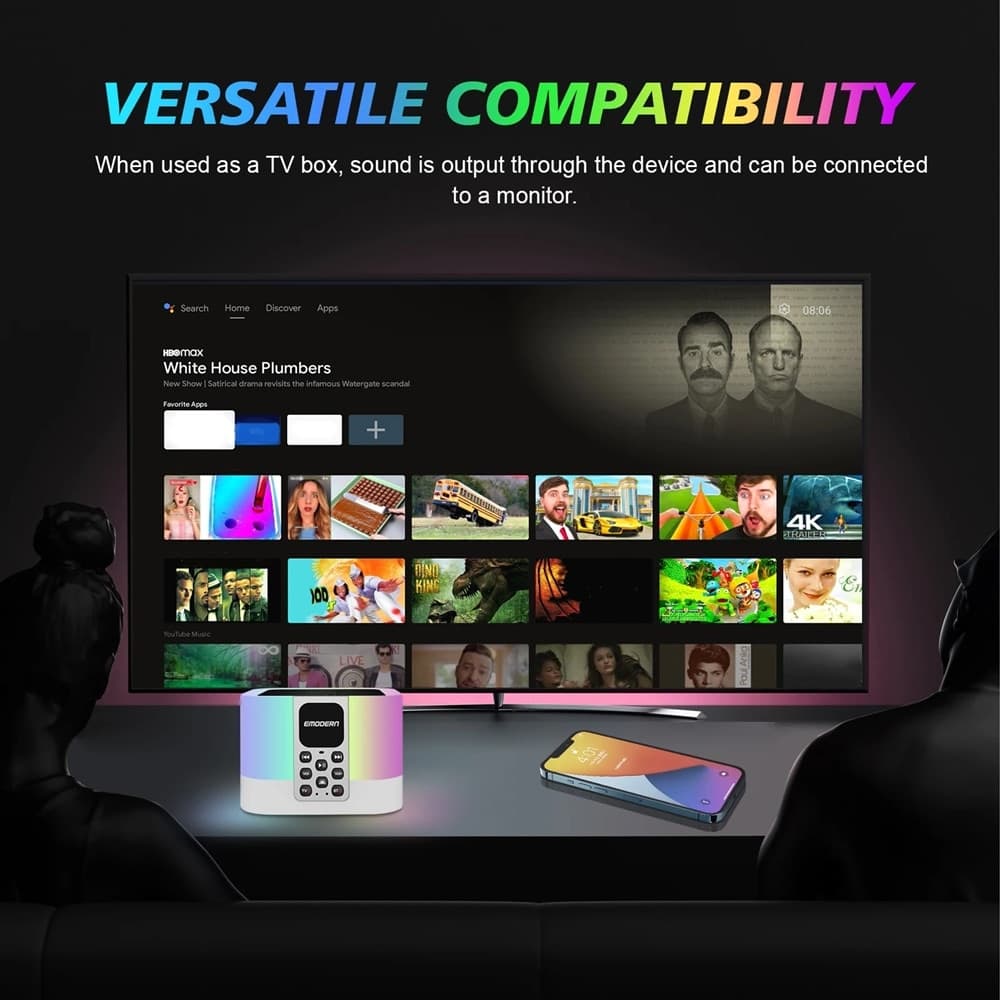 TV BOX 8K ULTRA HD ALTOPARLANTE BLUETOOTH ANDROID 15 WIFI 6 ILLUMINAZIONE RGB TV6 MATE in Client Streaming Trade Shop italia - Napoli, commercioVirtuoso.it