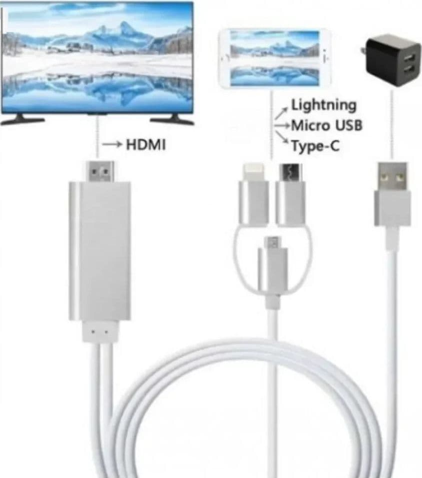 CAVO HDTV 3IN1 HDMI 4K HDR DA 2MT DA USB A CONNETTORI LIGHTNING / TIPO-C / MICRO USB QY-A8 in Cavi HDMI Trade Shop italia - Napoli, commercioVirtuoso.it
