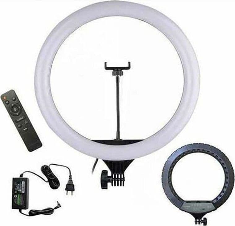 LUCE AD ANELLO LED CON STAFFA TREPPIEDE TELECOMANDO SUPPORTO SMARTPHONE FOTO SET Q-1800 in Flash Macro Ring Light Trade Shop italia - Napoli, commercioVirtuoso.it