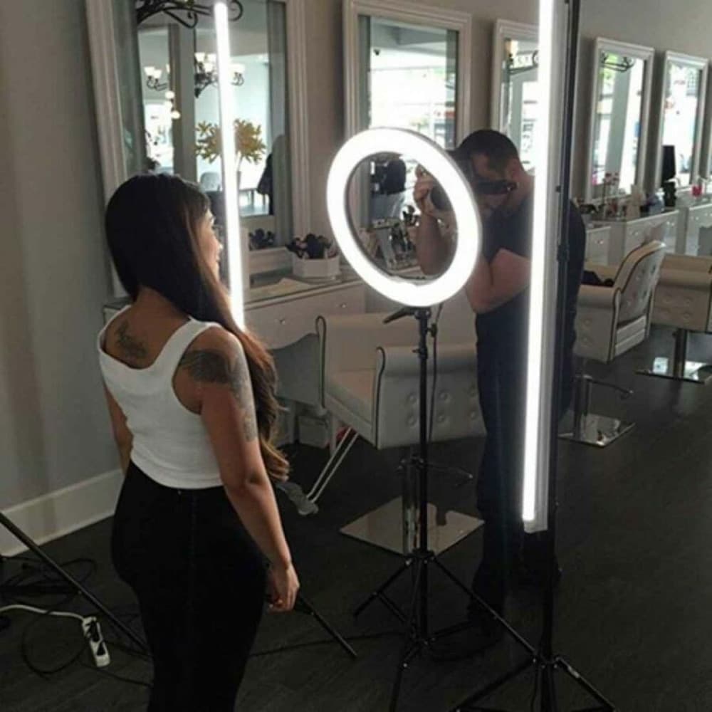 LUCE AD ANELLO LED CON STAFFA TREPPIEDE TELECOMANDO SUPPORTO SMARTPHONE FOTO SET Q-1800 in Flash Macro Ring Light Trade Shop italia - Napoli, commercioVirtuoso.it