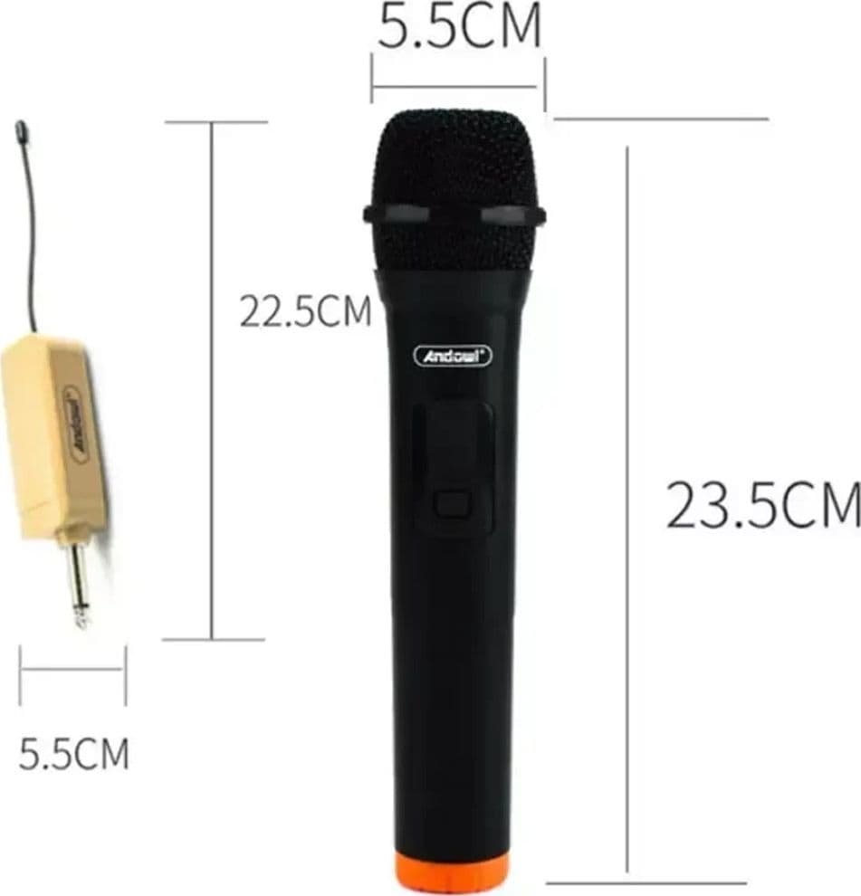 MICROFONO VOCALE KARAOKE PORTATILE RICEVITORE WIRELESS PROFESSIONALE RICARICA USB Q-MIC555 in Set di microfoni Trade Shop italia - Napoli, commercioVirtuoso.it