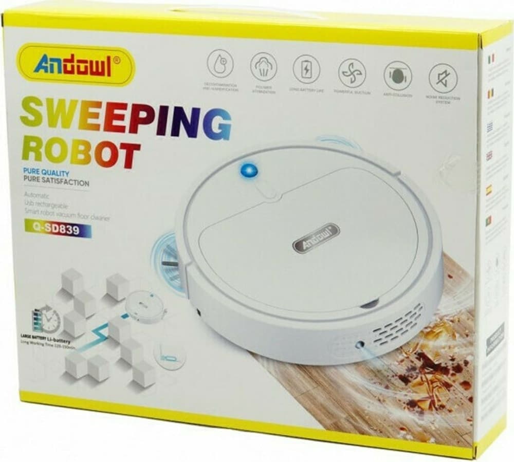 ROBOT ASPIRAPOLVERE SPAZZANTE PULISCI PAVIMENTI INTELLIGENTE BATTERIA RICARICABILE Q-SD839 in Aspirapolvere robot Trade Shop italia - Napoli, commercioVirtuoso.it