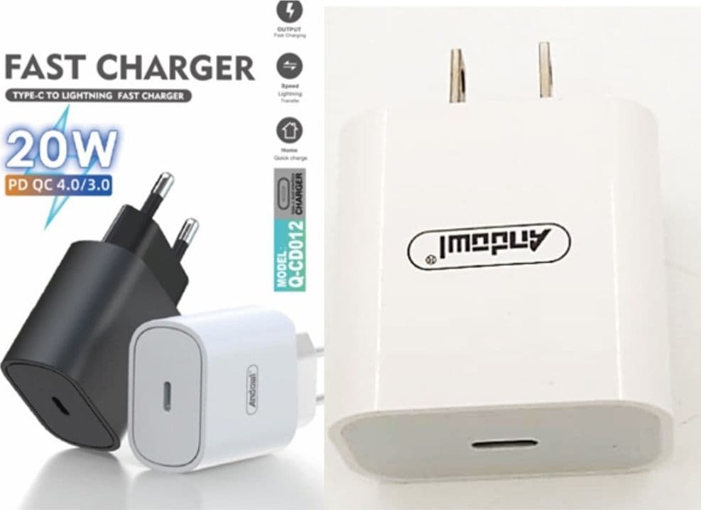 CARICABATTERIE ADATTATORE CON PORTA TYPE-C 20W POWER DELIVERY / QUICK CHARGE 3.0 Q-CD012 in Caricabatterie da muro Trade Shop italia - Napoli, commercioVirtuoso.it