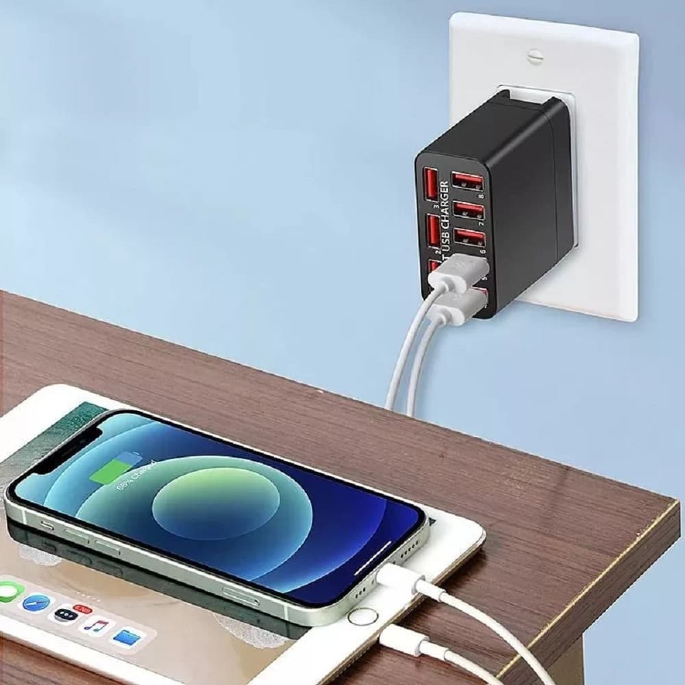 CARICABATTERIE ADATTATORE ALIMENTAZIONE DA RETE CON 8 PORTE USB QC QUALCOMM 3.0 X82 in Caricabatterie da muro Trade Shop italia - Napoli, commercioVirtuoso.it