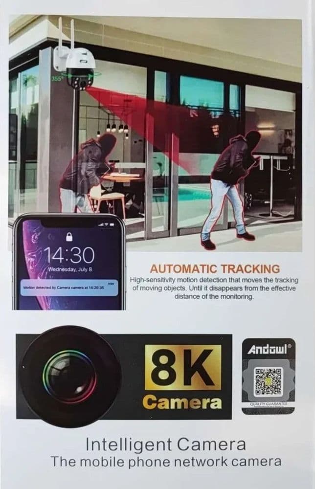 TELECAMERA IP WI-FI PANORAMICA DI SORVEGLIANZA 8K WIRELESS IMPERMEABILE Q-S4 MAX in Dom camera Trade Shop italia - Napoli, commercioVirtuoso.it
