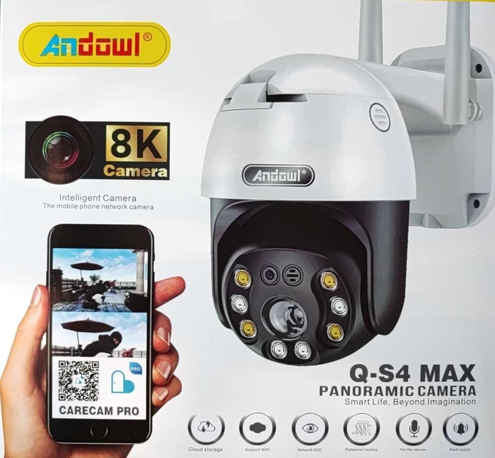 TELECAMERA IP WI-FI PANORAMICA DI SORVEGLIANZA 8K WIRELESS IMPERMEABILE Q-S4 MAX in Dom camera Trade Shop italia - Napoli, commercioVirtuoso.it