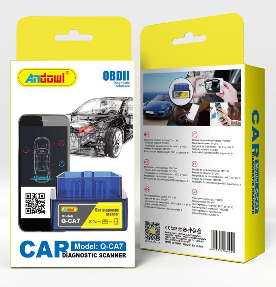 SCANNER STRUMENTO DIAGNOSTICO PER AUTO ADATTATORE OBDII BLUETOOTH COMPUTER ANDROID Q-CA7 in Strumenti diagnostici per motore OBD-II Trade Shop italia - Napoli, commercioVirtuoso.it