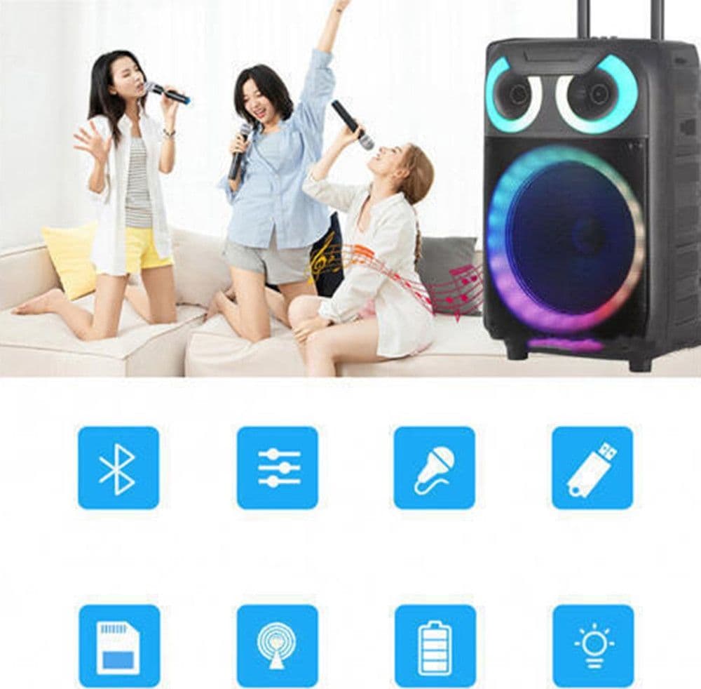 ALTOPARLANTE BLUETOOTH KARAOKE CON MICROFONO TELECOMANDO EFFETTI DI LUCE LED RGB Q-YX8000 in Console Karaoke Trade Shop italia - Napoli, commercioVirtuoso.it