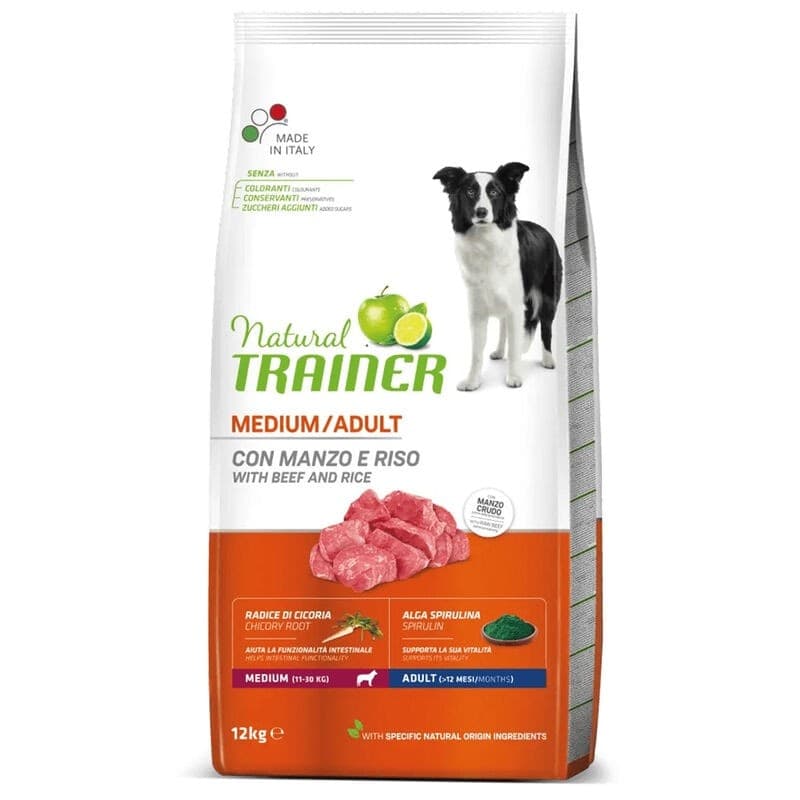 Natural Trainer Mantenimento mangime secco Cani Adult medium manzo e riso in Secco 101 Market - Poggibonsi, commercioVirtuoso.it