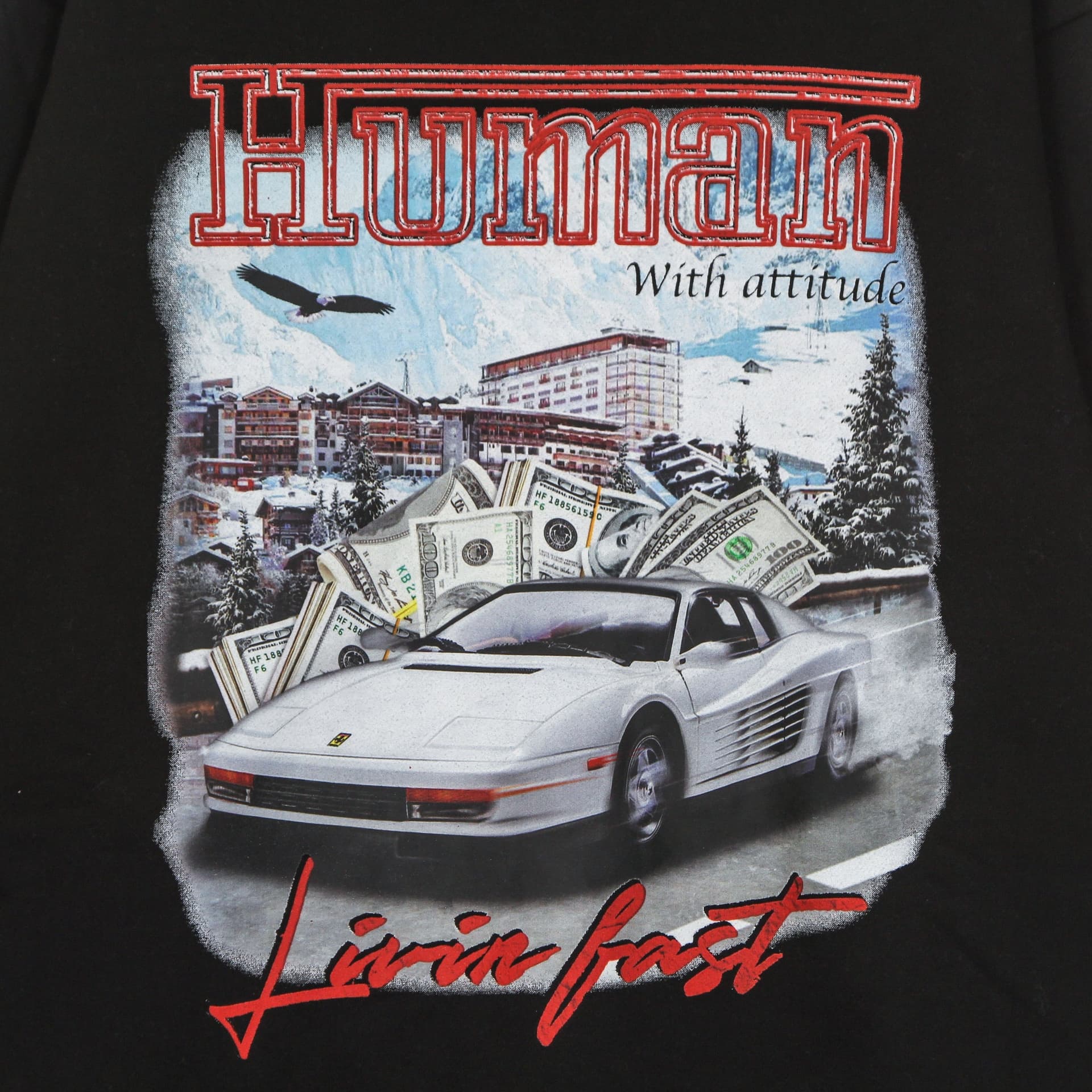 HUMAN WITH ATTITUDE Felpa Girocollo Uomo Livin Fast Crewneck Black da uomo in Felpe senza cappuccio Drestige - Casamassima, commercioVirtuoso.it
