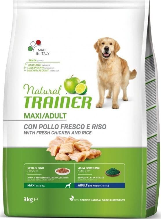 Natural Trainer Mantenimento mangime secco Cani Adult maxi pollo e riso in Secco 101 Market - Poggibonsi, commercioVirtuoso.it