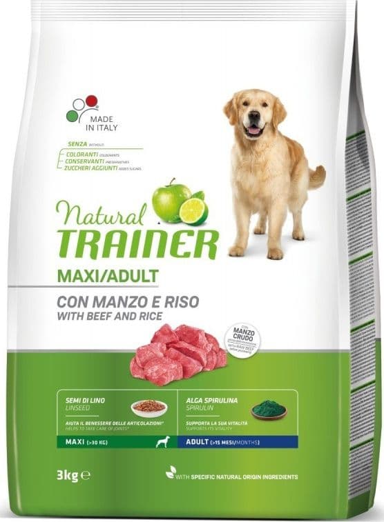 Natural Trainer Mantenimento mangime secco Cani Adult maxi manzo e riso in Secco 101 Market - Poggibonsi, commercioVirtuoso.it
