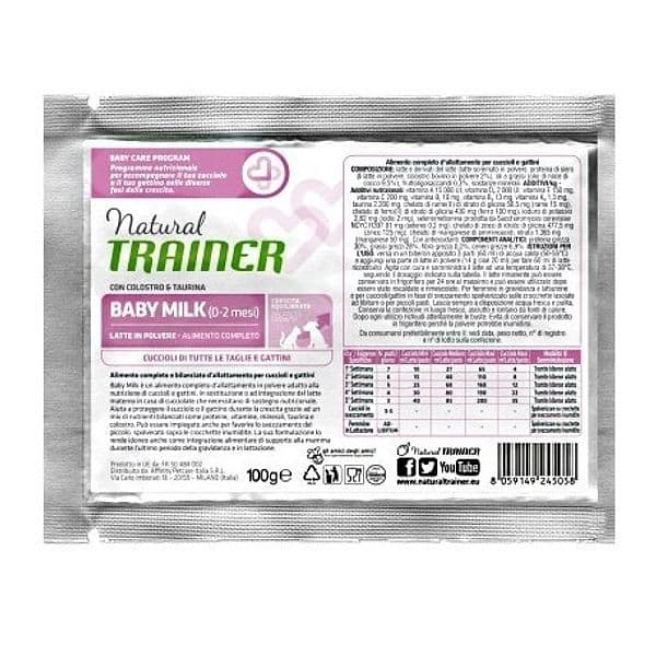 Natural Trainer Baby Milk latte in polvere Cuccioli cane e gatto 100 gr