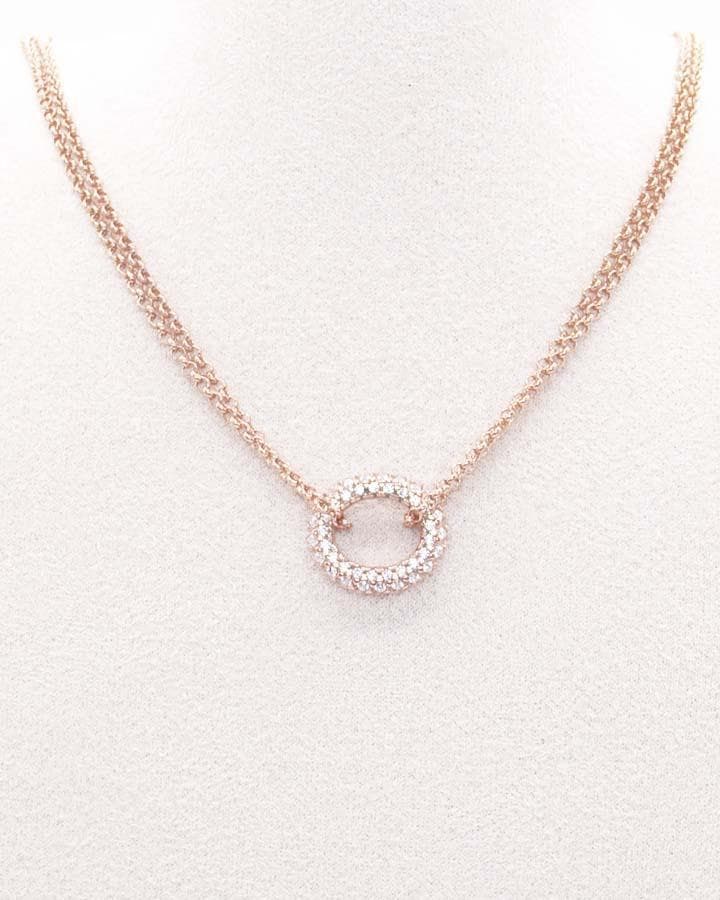 ALISEI - Collana rolò doppia con ovale pavè bianco in Collane Alba Gioielli - Casoria, commercioVirtuoso.it