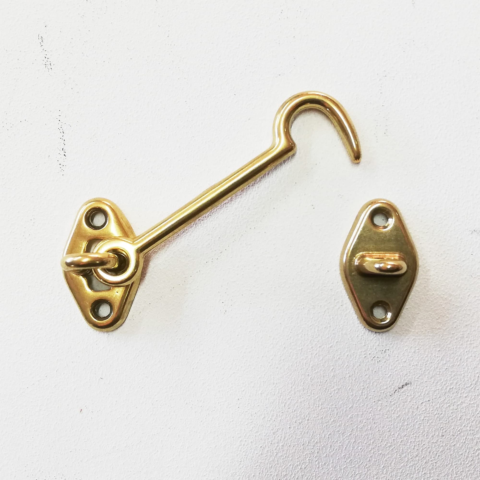 Gancio in ottone da 80mm per porte e finestre in Chiavistelli e catenacci Aloiserw.com - Altomonte, commercioVirtuoso.it
