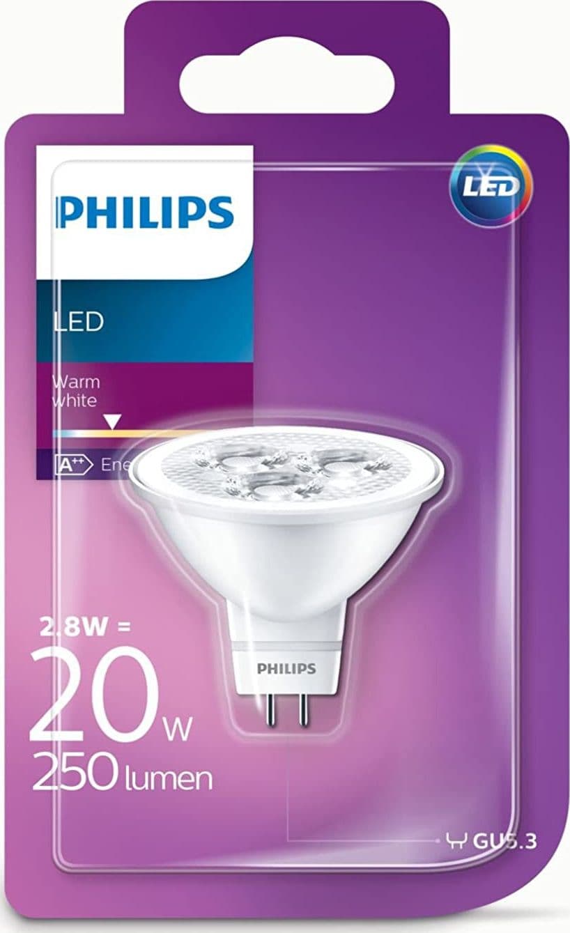 Lampadina LED Faretto GU5.3 Philips Lighting con Luce Bianca Naturale Calda, 2.8 W Classe energetica A++ in Lampadine a LED Scontolo.net - Potenza, commercioVirtuoso.it