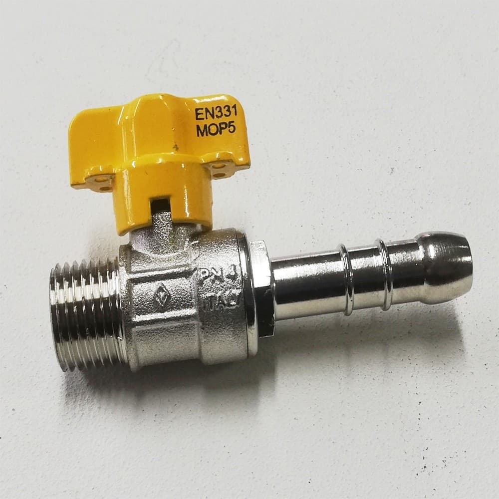 Valvola sfera rubinetto gas portagomma metano diritto da 1/2"
