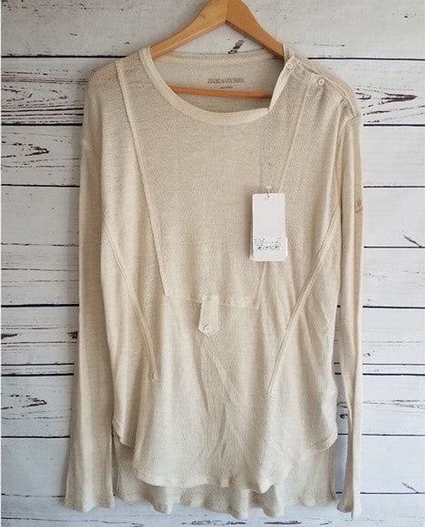 Zadig & Voltaire Maglia Donna Nina Rib Ecru in T-shirt Scontolo.net - Potenza, commercioVirtuoso.it